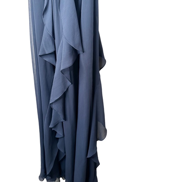 Vera Wang Ruffle Chiffon Formal Evening Gown Dress Size 4 - Picture 11 of 13